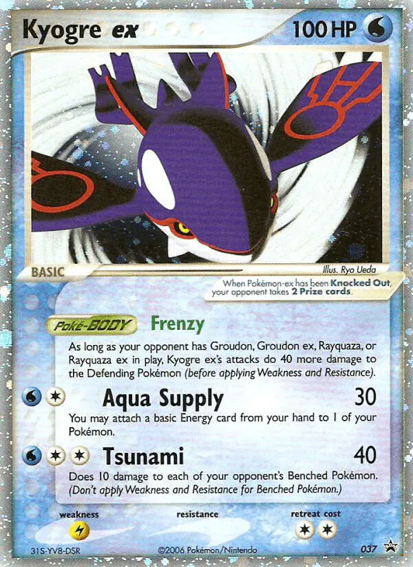 Carta Kyogre ex #37 de Nintendo Black Star Promos