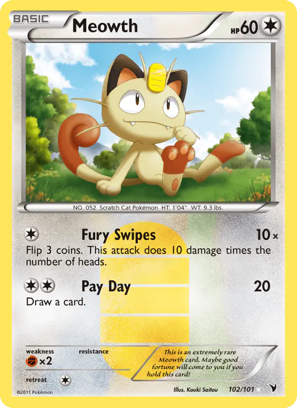Carta Meowth 102/101 de Noble Victories