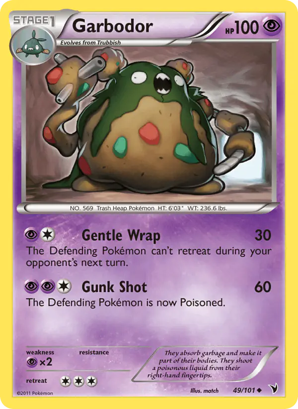 Carta Garbodor 49/101 de Noble Victories