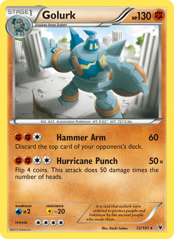 Carta Golurk 72/101 de Noble Victories