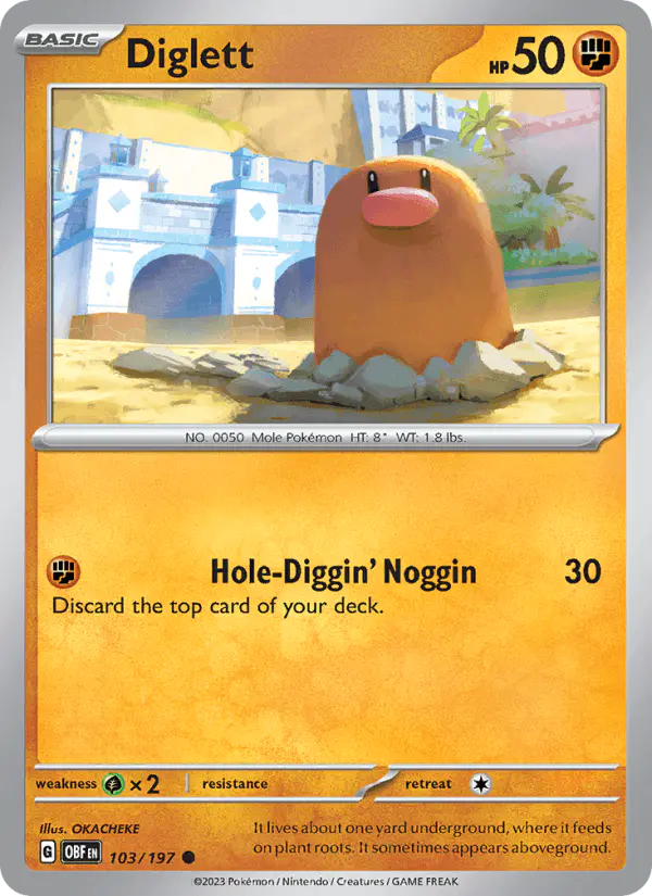 Carta Diglett 103/197 de Obsidian Flames