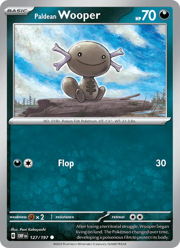 Carta Paldean Wooper 127/197 de Obsidian Flames