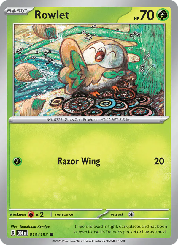 Carta Rowlet 013/197 de Obsidian Flames
