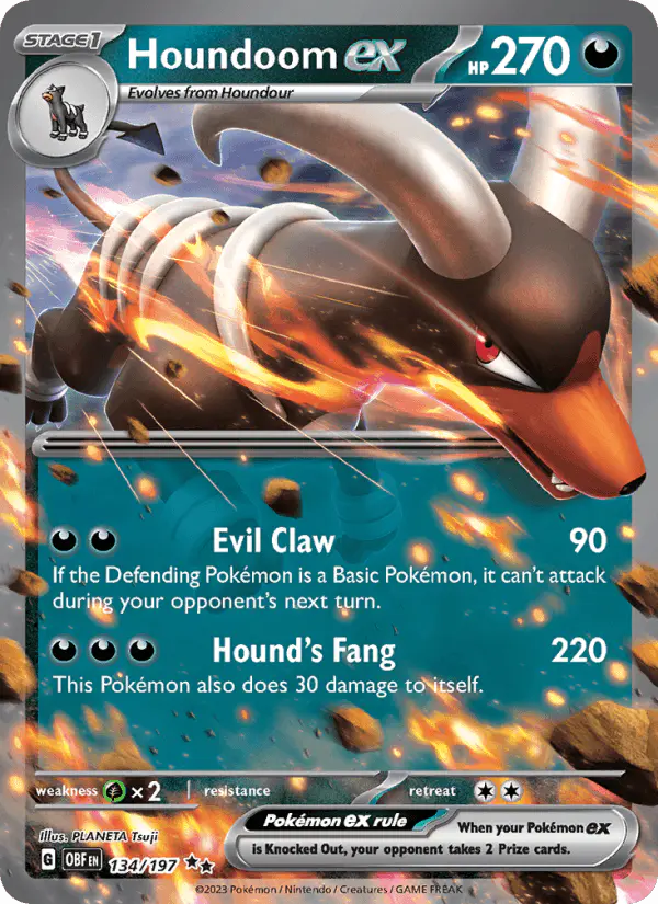 Carta Houndoom ex 134/197 de Obsidian Flames
