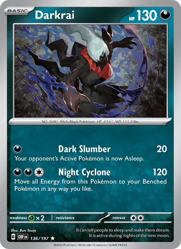 Carta Darkrai 136/197 de Obsidian Flames