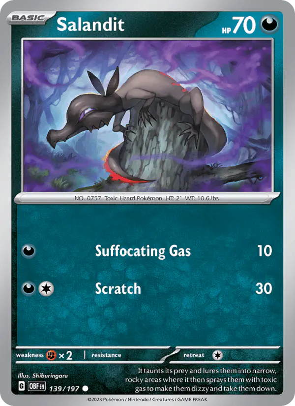 Carta Salandit 139/197 de Obsidian Flames