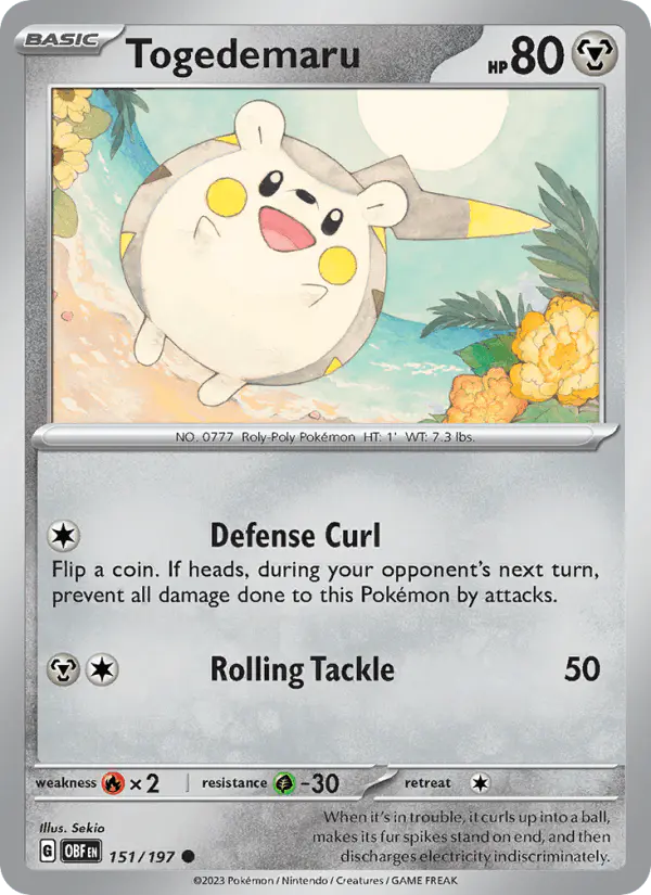 Carta Togedemaru 151/197 de Obsidian Flames