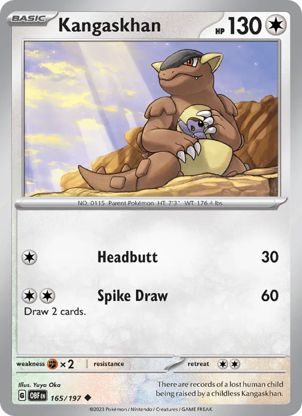 Carta Kangaskhan 165/197 de Obsidian Flames