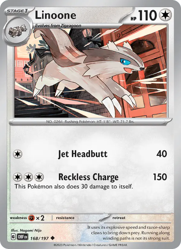 Carta Linoone 168/197 de Obsidian Flames