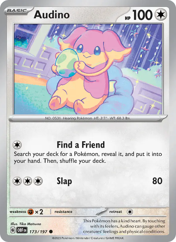 Carta Audino 173/197 de Obsidian Flames