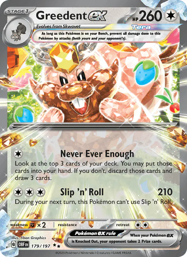 Carta Greedent ex 179/197 de Obsidian Flames
