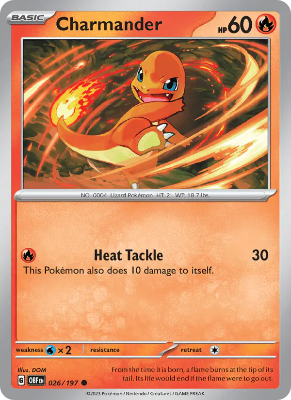 Carta Charmander 026/197 de Obsidian Flames