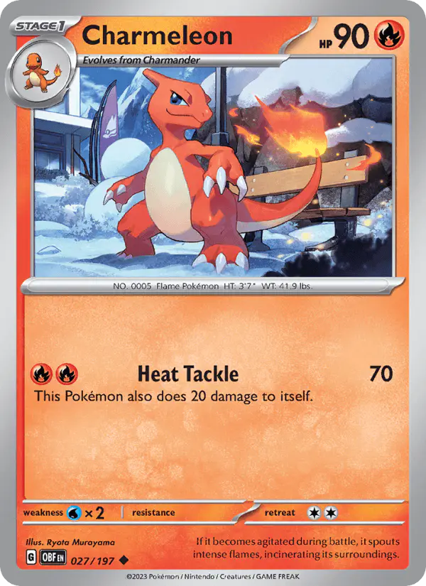Carta Charmeleon 027/197 de Obsidian Flames