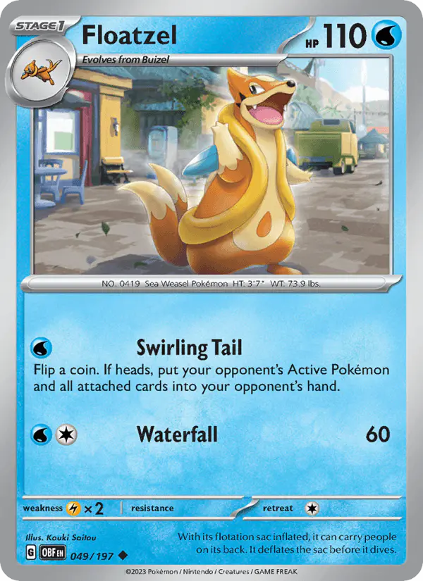 Carta Floatzel 049/197 de Obsidian Flames