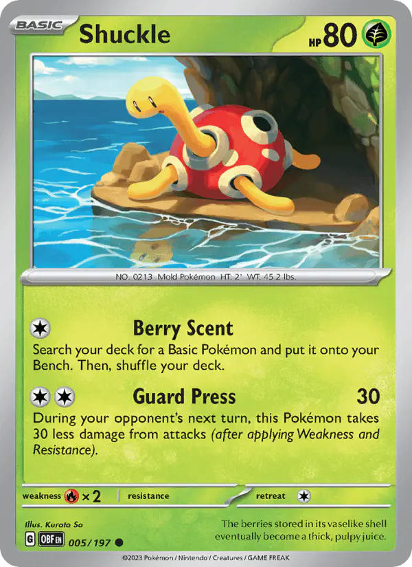 Carta Shuckle 005/197 de Obsidian Flames