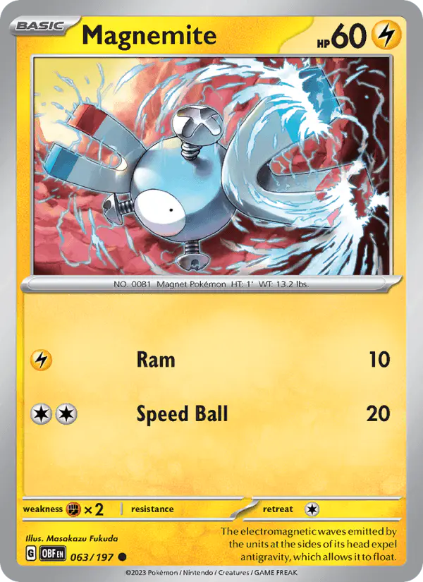 Carta Magnemite 063/197 de Obsidian Flames