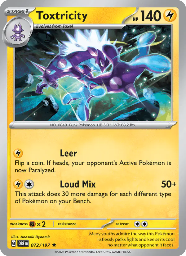 Carta Toxtricity 072/197 de Obsidian Flames