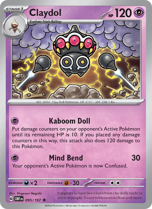 Carta Claydol 095/197 de Obsidian Flames