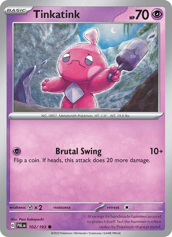 Carta Tinkatink 102/193 de Paldea Evolved