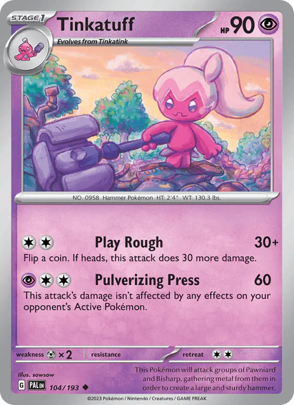 Carta Tinkatuff 104/193 de Paldea Evolved