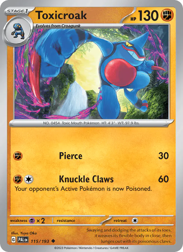Carta Toxicroak 115/193 de Paldea Evolved