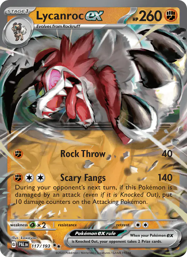 Carta Lycanroc ex 117/193 de Paldea Evolved