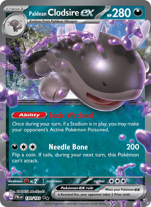 Carta Paldean Clodsire ex 130/193 de Paldea Evolved