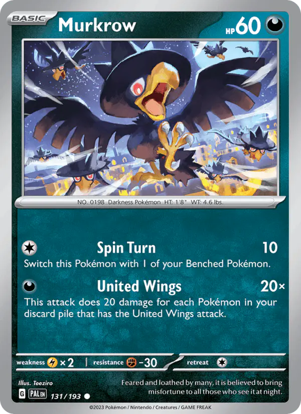 Carta Murkrow 131/193 de Paldea Evolved