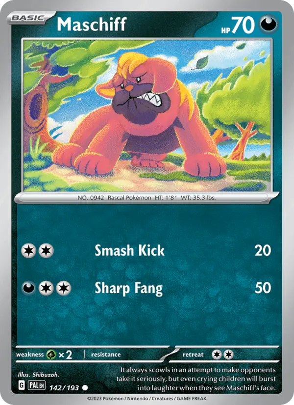 Carta Maschiff 142/193 de Paldea Evolved