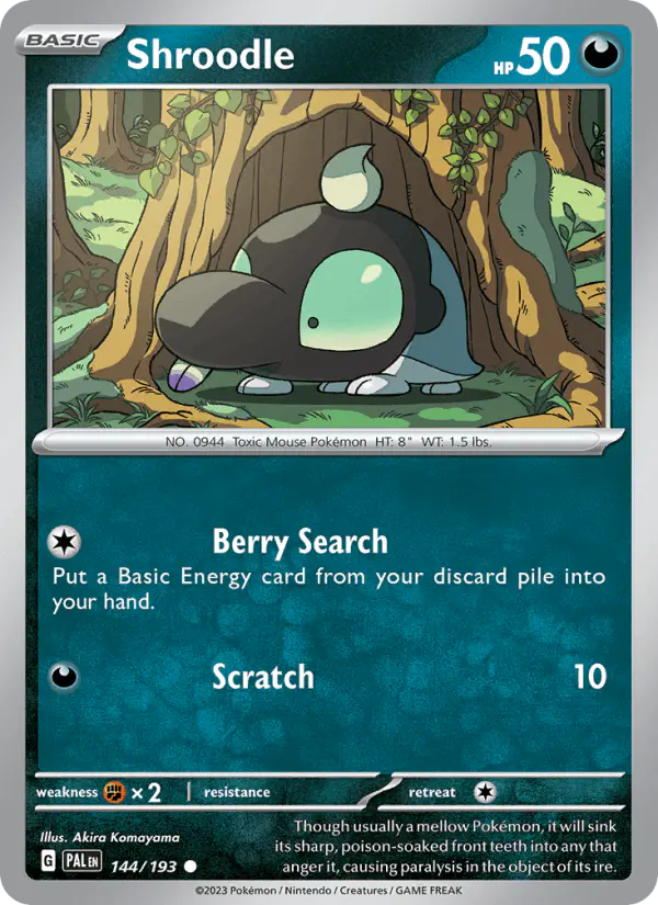 Carta Shroodle 144/193 de Paldea Evolved