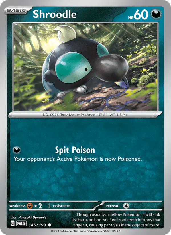 Carta Shroodle 145/193 de Paldea Evolved