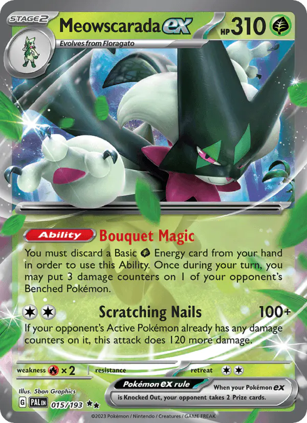Carta Meowscarada ex 015/193 de Paldea Evolved