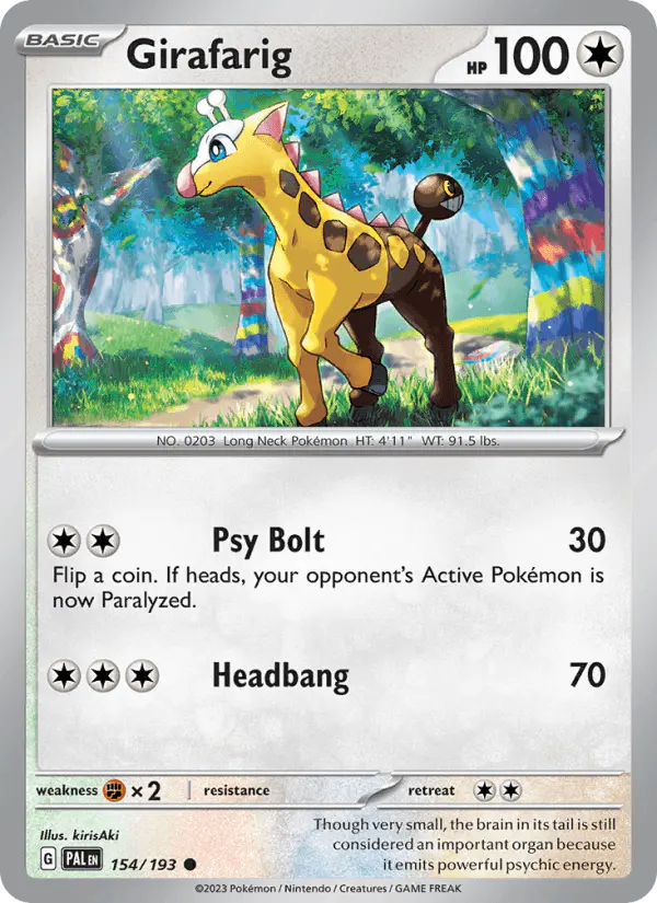 Carta Girafarig 154/193 de Paldea Evolved