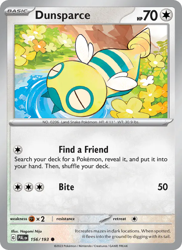 Carta Dunsparce 156/193 de Paldea Evolved