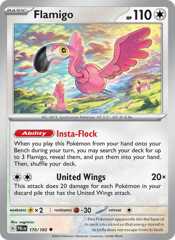 Carta Flamigo 170/193 de Paldea Evolved