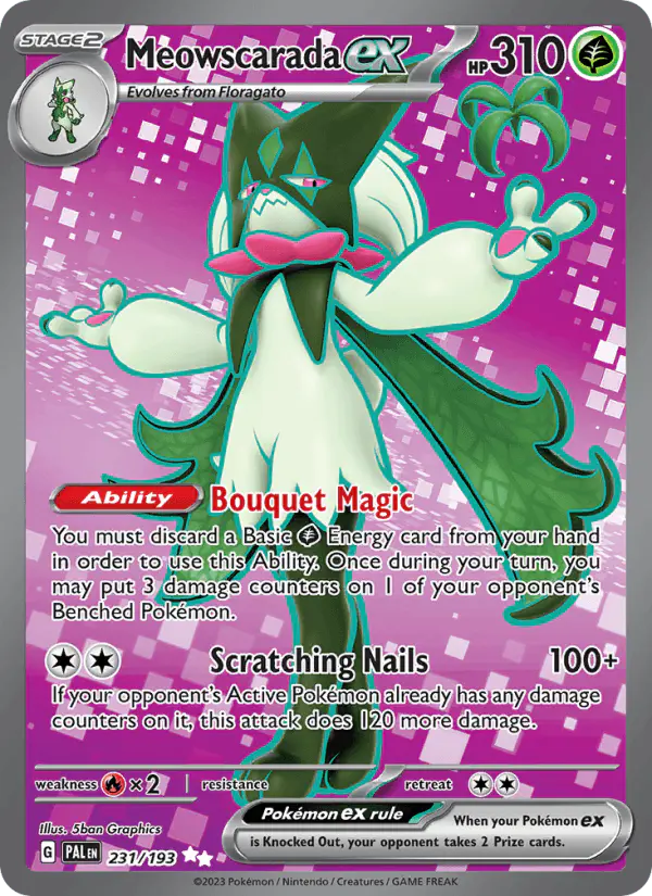 Carta Meowscarada ex 231/193 de Paldea Evolved