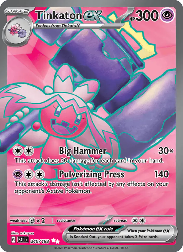 Carta Tinkaton ex 240/193 de Paldea Evolved