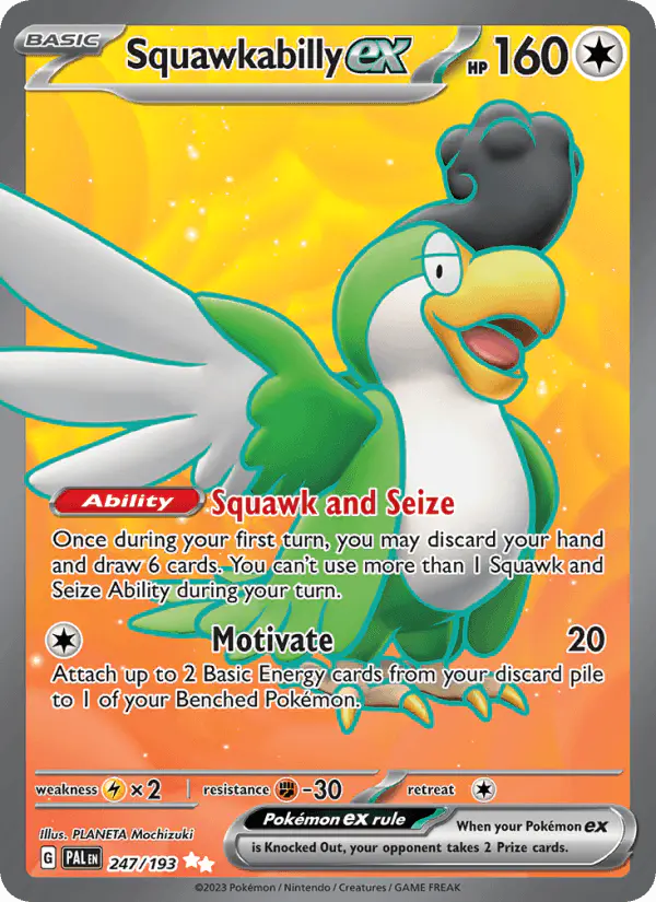 Carta Squawkabilly ex 247/193 de Paldea Evolved