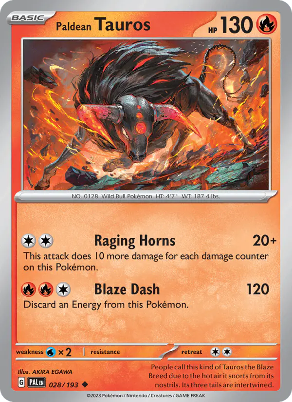 Carta Paldean Tauros 028/193 de Paldea Evolved