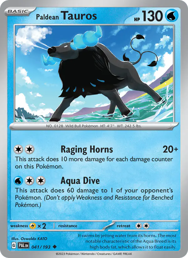 Carta Paldean Tauros 041/193 de Paldea Evolved