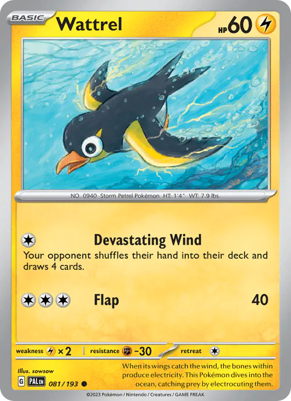 Carta Wattrel 081/193 de Paldea Evolved