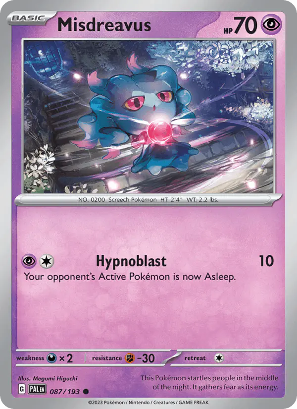 Carta Misdreavus 087/193 de Paldea Evolved