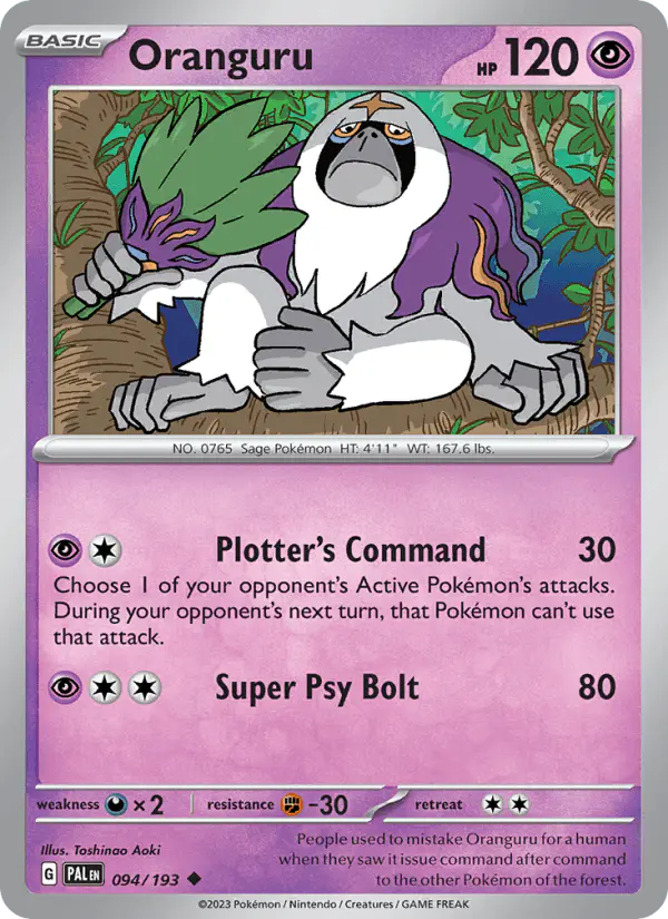 Carta Oranguru 094/193 de Paldea Evolved