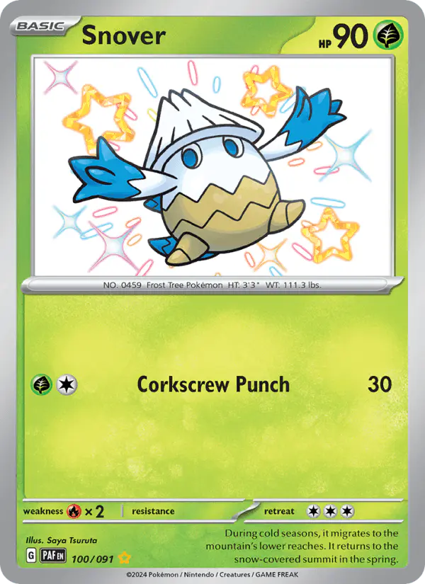 Carta Snover 100/091 de Paldean Fates