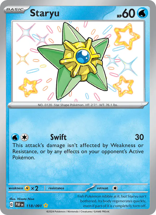 Carta Staryu 118/091 de Paldean Fates