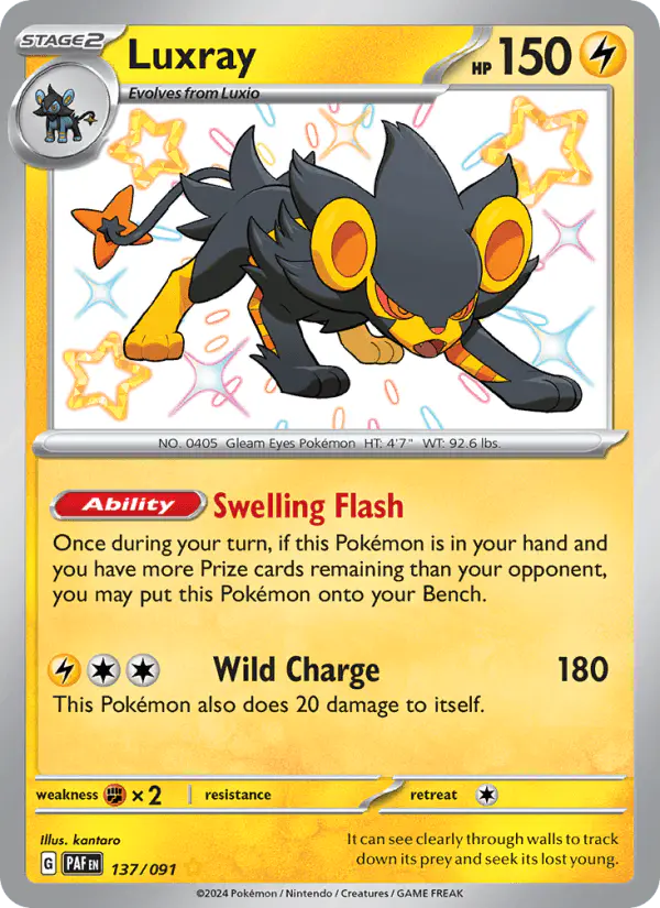Carta Luxray 137/091 de Paldean Fates