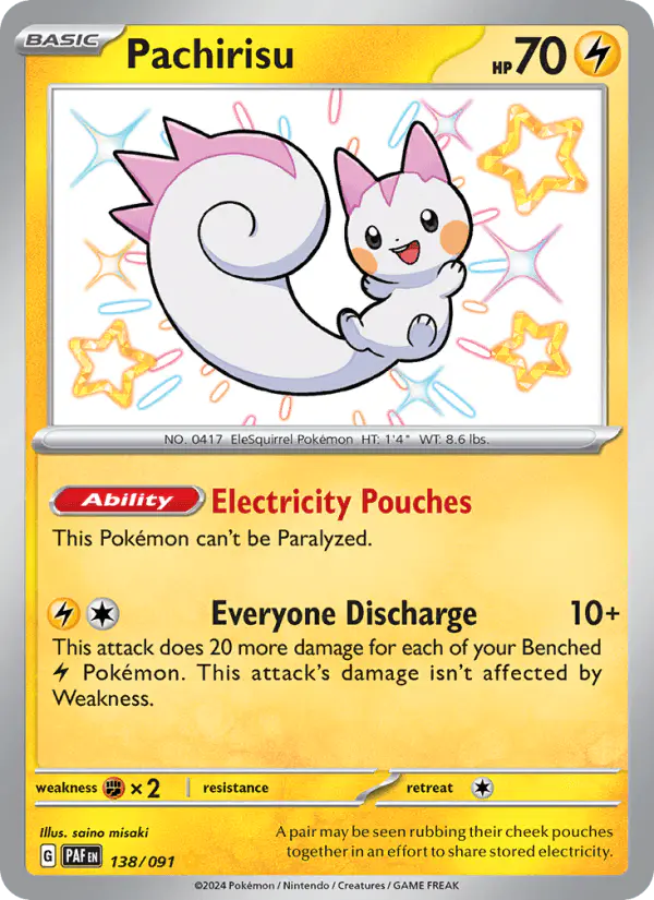 Carta Pachirisu 138/091 de Paldean Fates