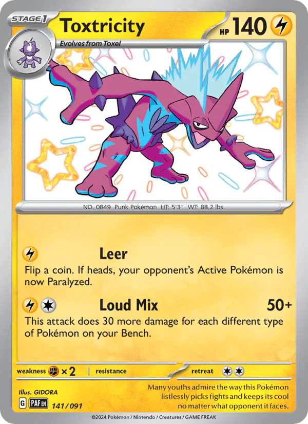Carta Toxtricity 141/091 de Paldean Fates