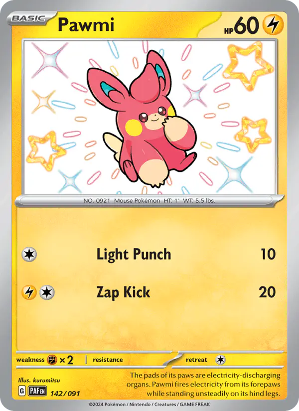 Carta Pawmi 142/091 de Paldean Fates