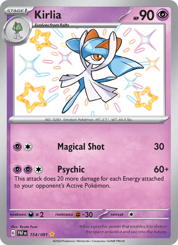 Carta Kirlia 154/091 de Paldean Fates